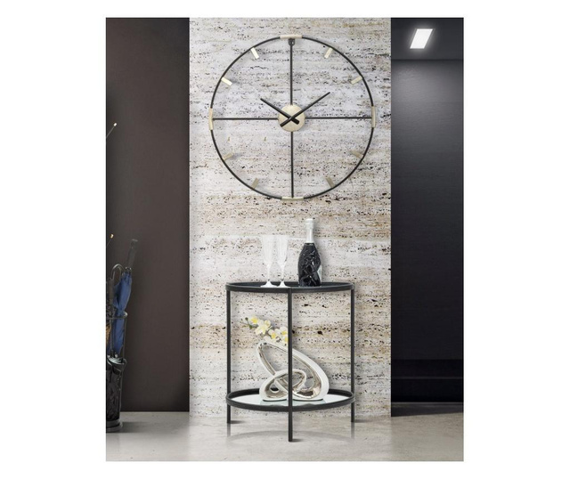 Ceas de perete Mauro Ferretti, fier, 60x4x60 cm, negru/gri argintiu