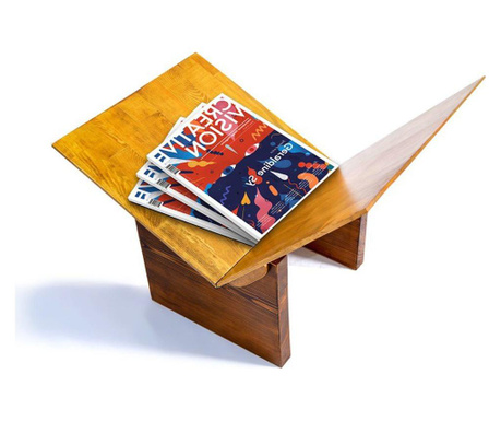 Suport pentru reviste Massive Design, lemn de nuc
