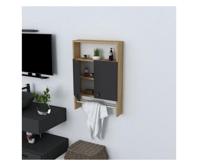 Dulap pentru baie Puqa Design, PAL melaminat, 60x15x87 cm