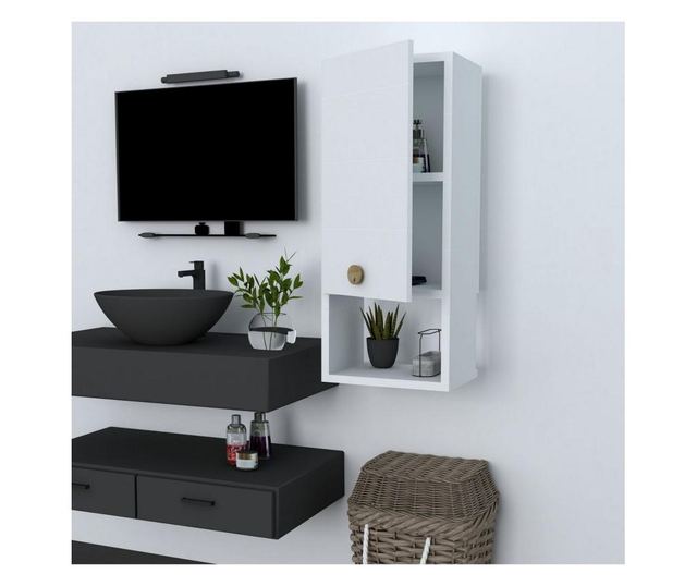 Dulap pentru baie Puqa Design, PAL melaminat, 30x22x71 cm