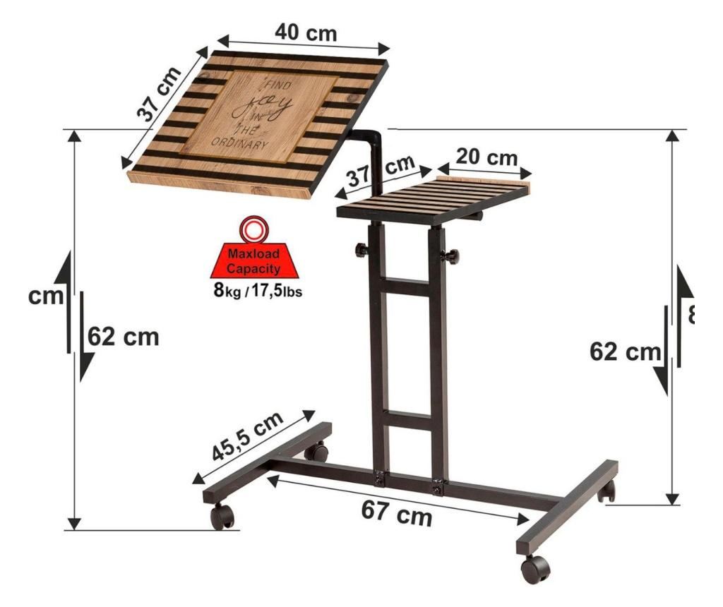 Regulowany stolik pod laptop z kółkami - 3