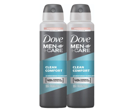 Set 2 muška sprej dezodoransa Dove Clean Comfort 300 ml