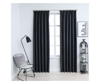 Zavjese s kukama, 2 kom., antracit, 140 x 225 cm