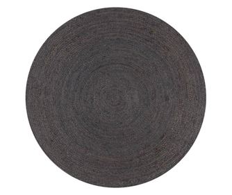 Ročno izdelana preproga, temno siva, 150 cm, juta, okrogla