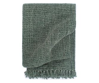 Декоративно одеяло, тъмнозелено, 160 x 210 см, памук