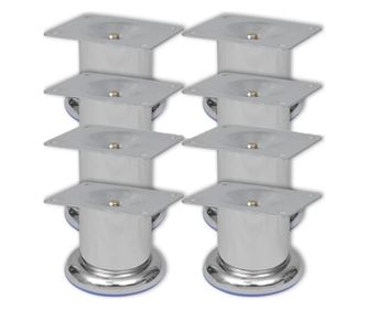 Krožne noge za kavč, 8 kosov, 60 mm, krom