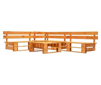 Vrtni namještaj od paleta, 4 dijela, medeno smeđa, drvo