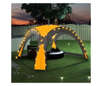 Šator za zabavu s LED-om, 4 bočne strane, žuti, 3,6x3,6x2,3 m