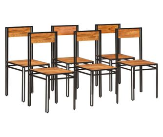 Stolice za blagovaonicu 6 kom. masivno drvo akacija sheesham završna obrada