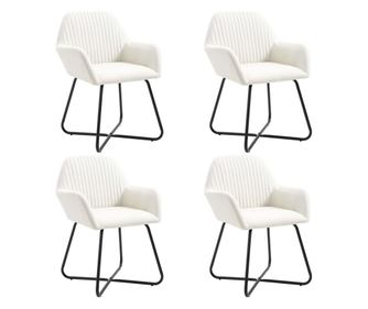 Stolice za blagovaonicu, 4 kom., krem, tekstil