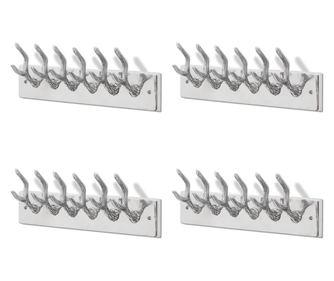 vidaXL Cuiere de haine, 4 buc., argintiu, aluminiu