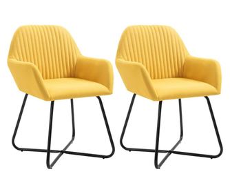 Kuhinjske stolice, 2 kom., žuta, tekstilni materijal