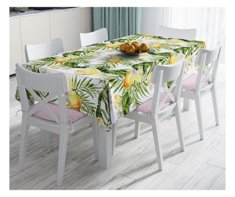 Покривка за маса Minimalist Tablecloths Lemon with Green Leaves 120x140 см