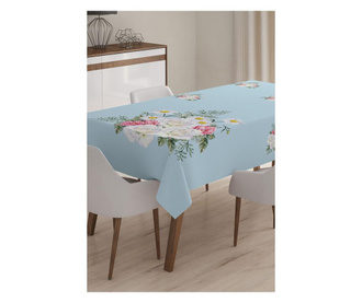 Namizni prt Minimalist Tablecloths Blue White Flowers 120x140 cm