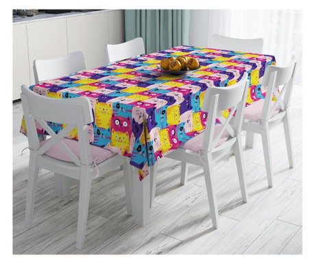Minimalist Tablecloths Colorful Cats Cartoon Asztalterítő 120x140 cm