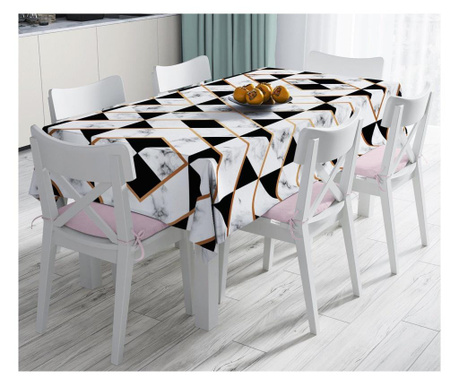 Ubrus Minimalist Tablecloths Black and White Geometric Marble 120x140 cm