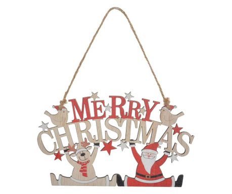 Decoratiune suspendabila Item International, Christmas Traditional, MDF, 1x23x14 cm, alb/rosu