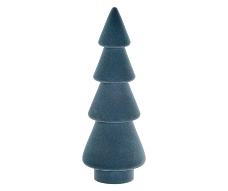 Decoratiune Item International, Christmas Modern, lemn de Paulownia, 7x7x19 cm, albastru