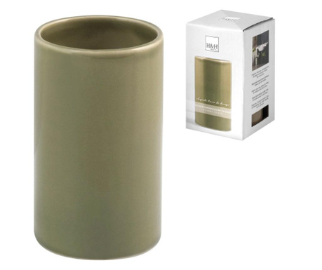 Pahar pentru baie H&h, ceramica, 8x8x13 cm, verde
