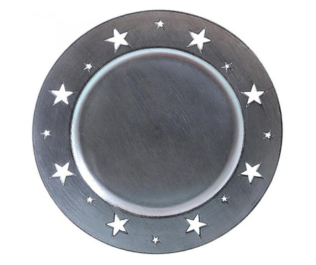 Platou decorativ Dio - Only For You, polipropilena, 33x33x2 cm, gri argintiu