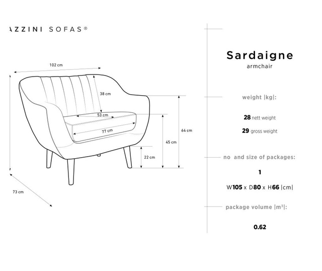 Fotelj Sardaigne Green