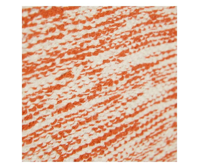 Covor bumbac Relaxdays, lucrat manual, strat anti-alunecare, cu franjuri, grosime 1 cm, crem-portocaliu inchis, 70 x 140 cm