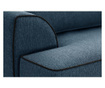 Canapea 4 locuri Rodier Interieurs, Ferrandine contraste Petrol Blue, Black, albastru petrol/negru, 230x98x88 cm