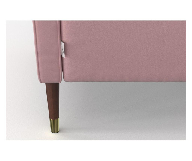 Canapea 3 locuri Ted Lapidus Maison, Dollie Powder Pink, roz pudra, 195x81x78 cm