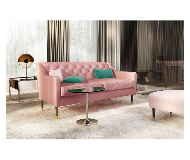 Canapea 2 locuri Ted Lapidus Maison, Dollie Pink, roz, 163x75x78 cm