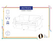 Auteuil Uni Petrol Blue Háromszemélyes kanapé