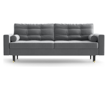 Mendini Light Grey Kihúzható háromszemélyes kanapé