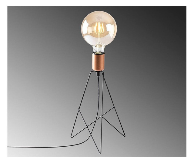 Lampa de masa Sheen, corp din metal, max. 100 W, E27, negru/aramiu, 21x21x35 cm