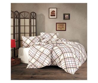 Lenjerie de pat King Ranforce Coté Blanc, bumbac ranforce, maro