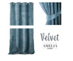 Draperie Ameliahome, Velvet Eyelets, poliester, 140x270 cm, albastru