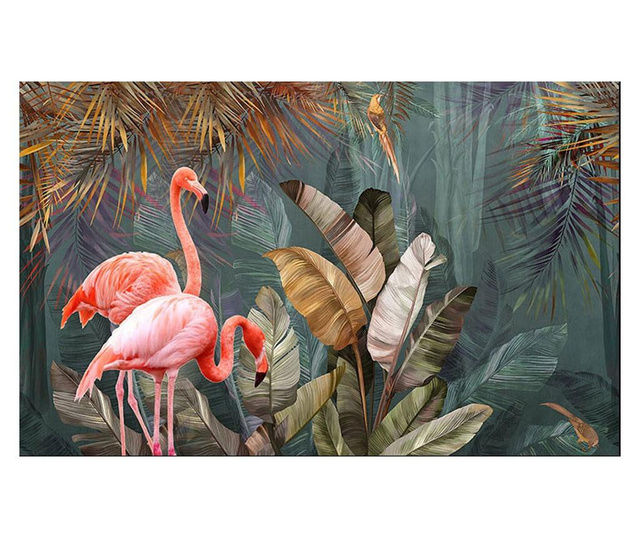 Fototapet Premium Autoadeziv Pasarile Flamingo In Jungla Pasarile Flamingo In Jungla 160x250 cm