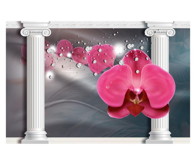 Fototapet Premium Autoadeziv Floare Rosie Si Cristale Floare Rosie Si Cristale 70x100 cm