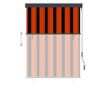 Външна ролетна щора, оранжево и кафяво, 120 x 250 см