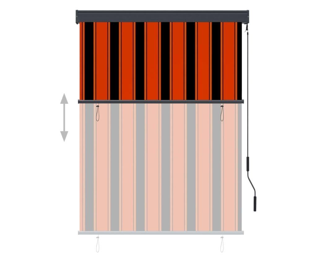 Jaluzea tip rulou de exterior, portocaliu și maro, 120 x 250 cm - 3