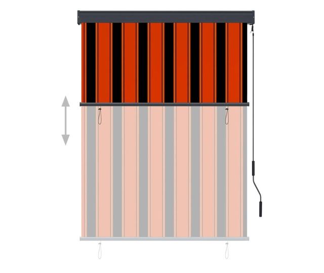 Външна ролетна щора, оранжево и кафяво, 120 x 250 см