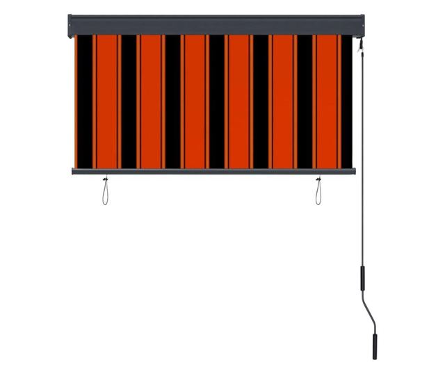 Външна ролетна щора, оранжево и кафяво, 120 x 250 см