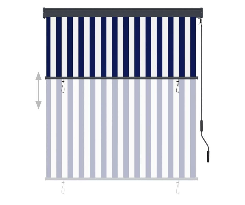Vanjska rolo zavjesa, plavo-bijela, 140 x 250 cm - 3