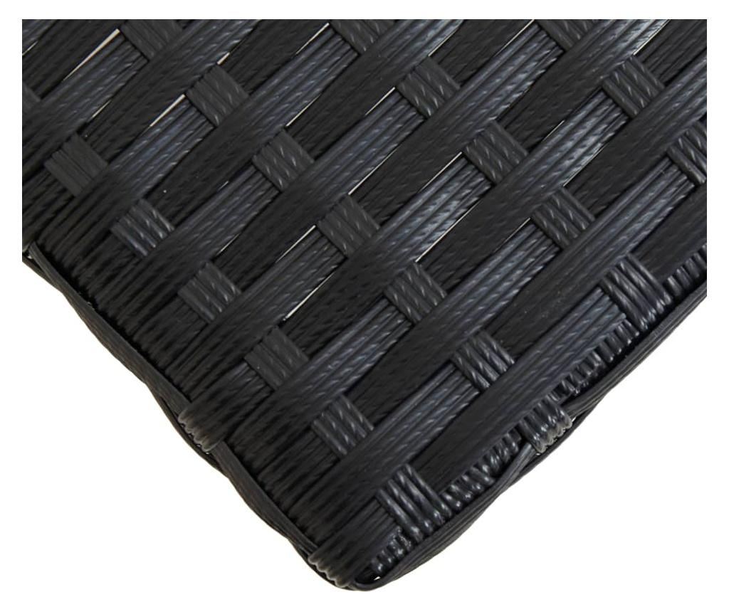 Vrtna klop, črna, 120 cm, poliratan in akacijev les - 5