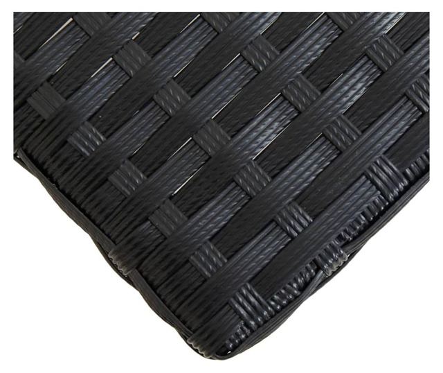 Vrtna klupa, crna, 120 cm, poliratan i akacijevo drvo