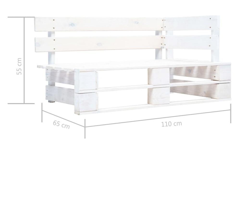 Set vrtnog namještaja od paleta s jastucima, 4 komada, bijeli, tretirani bor - 6