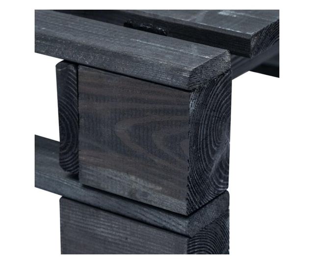 Vrtna klupa od paleta, crna, drvo