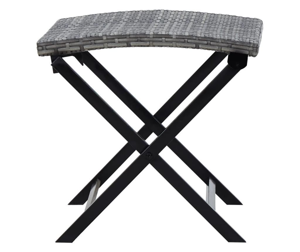 Sklopiva stolica, siva, od poliratana - 3