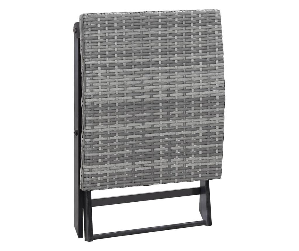 Sklopiva stolica, siva, od poliratana - 4