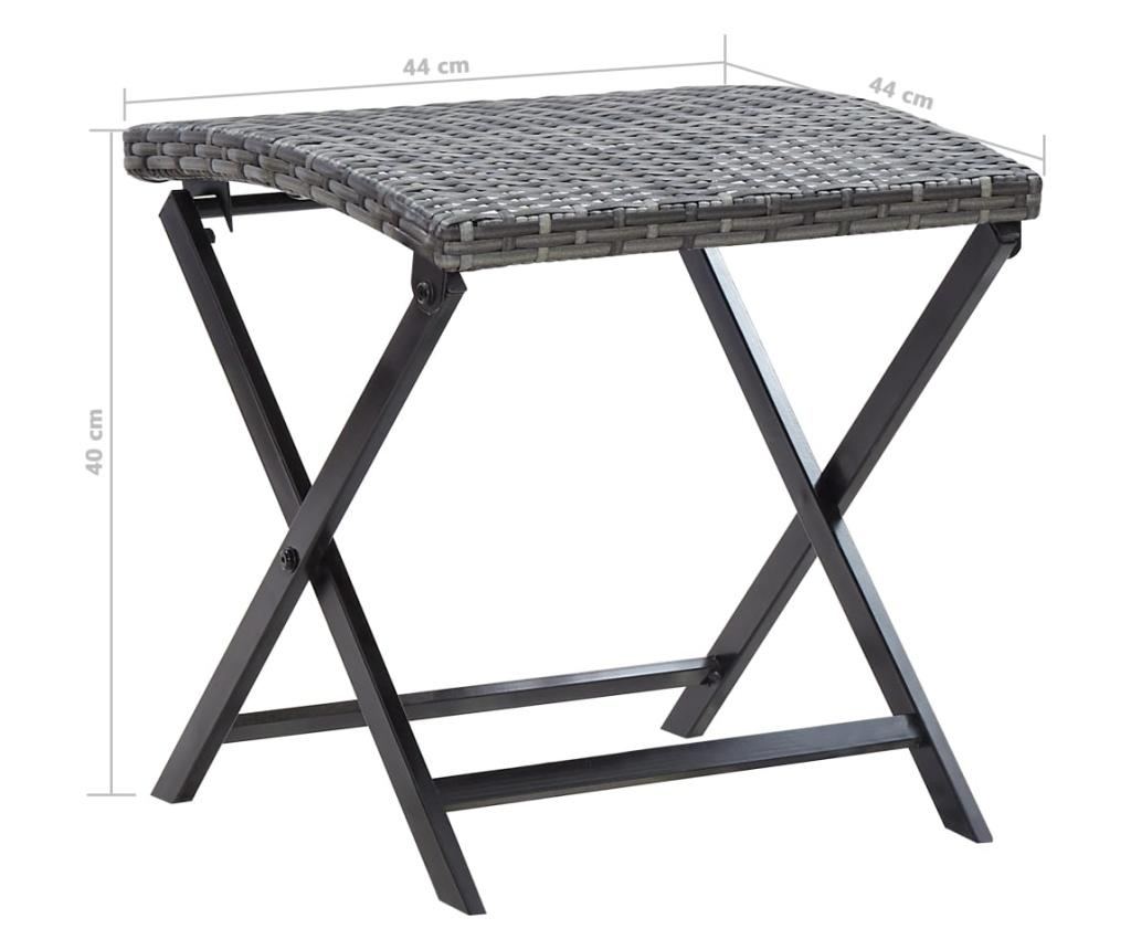 Sklopiva stolica, siva, od poliratana - 6