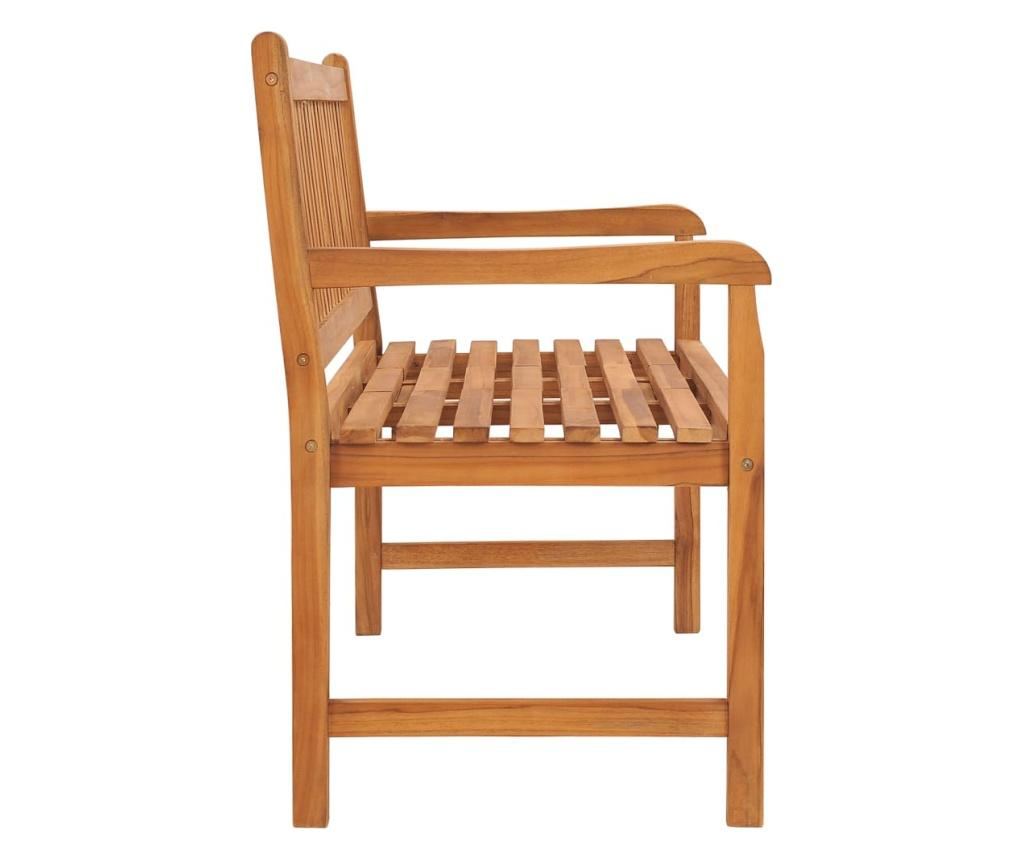 Градинска пейка за 3 души с маса, 150 см, масивна тикова дървесина - 4