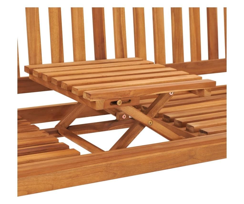 Градинска пейка за 3 души с маса, 150 см, масивна тикова дървесина - 8